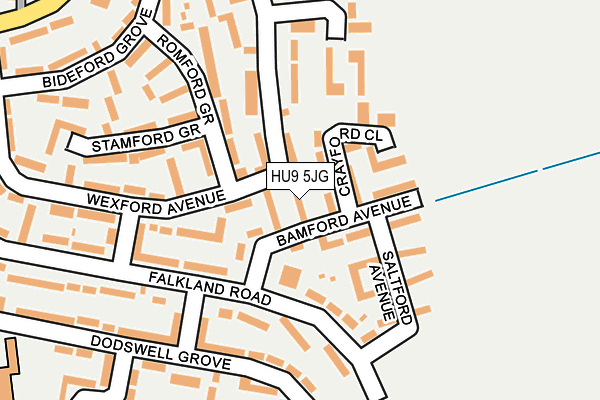 HU9 5JG map - OS OpenMap – Local (Ordnance Survey)