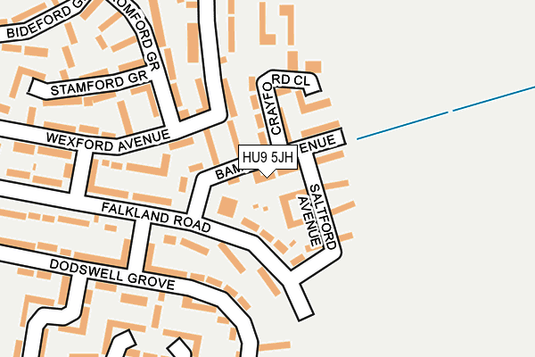 HU9 5JH map - OS OpenMap – Local (Ordnance Survey)