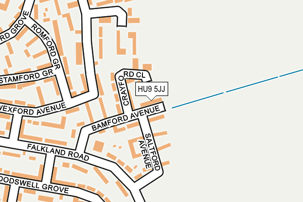 HU9 5JJ map - OS OpenMap – Local (Ordnance Survey)