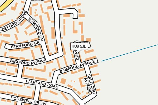 HU9 5JL map - OS OpenMap – Local (Ordnance Survey)