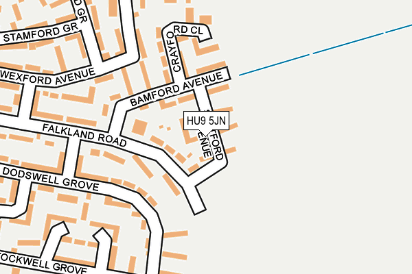 HU9 5JN map - OS OpenMap – Local (Ordnance Survey)
