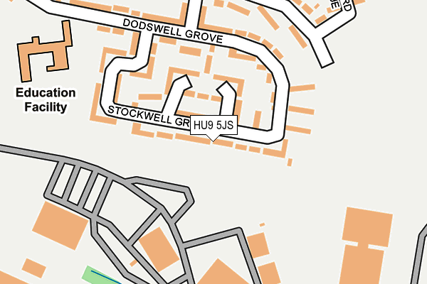 HU9 5JS map - OS OpenMap – Local (Ordnance Survey)