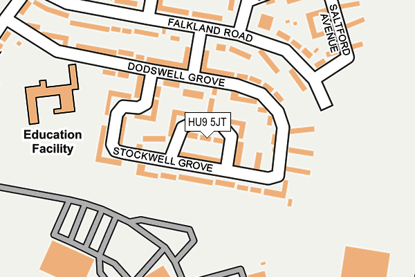 HU9 5JT map - OS OpenMap – Local (Ordnance Survey)