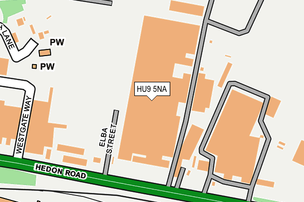 HU9 5NA map - OS OpenMap – Local (Ordnance Survey)