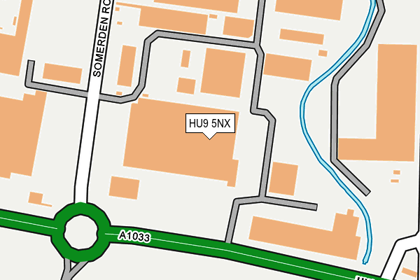 HU9 5NX map - OS OpenMap – Local (Ordnance Survey)