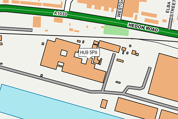 HU9 5PX map - OS OpenMap – Local (Ordnance Survey)