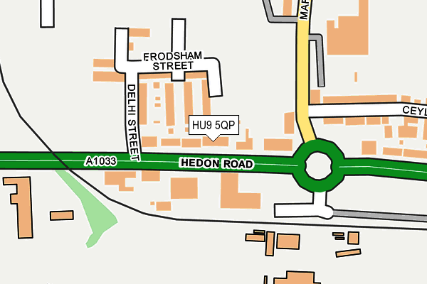 HU9 5QP map - OS OpenMap – Local (Ordnance Survey)