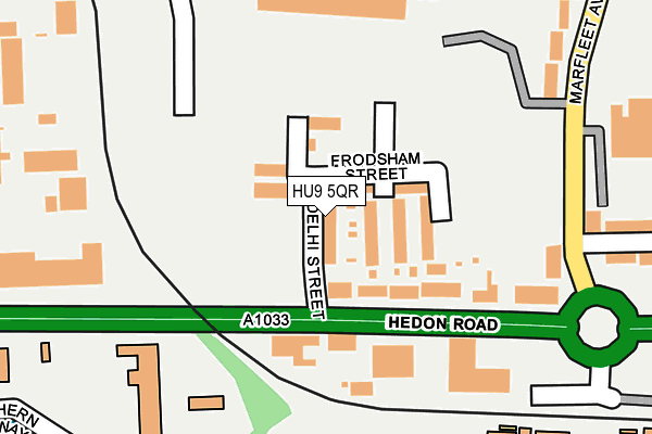 HU9 5QR map - OS OpenMap – Local (Ordnance Survey)