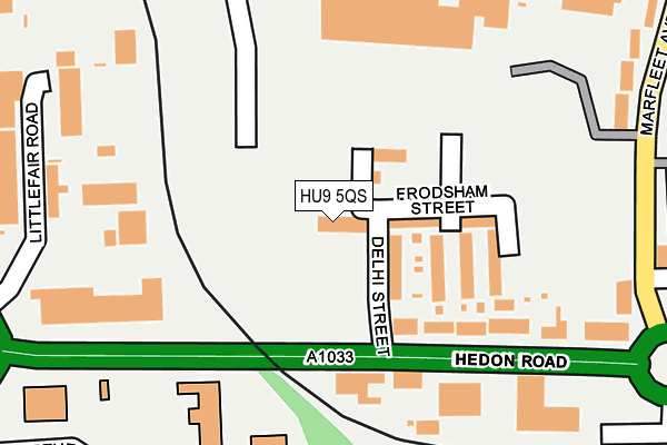 HU9 5QS map - OS OpenMap – Local (Ordnance Survey)