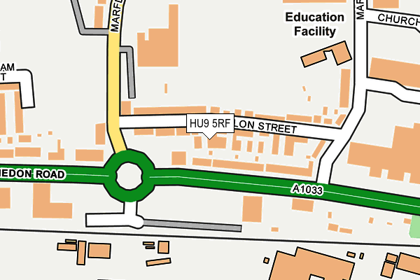 HU9 5RF map - OS OpenMap – Local (Ordnance Survey)