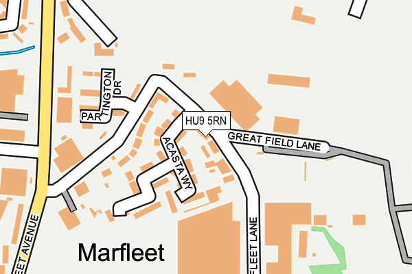 HU9 5RN map - OS OpenMap – Local (Ordnance Survey)