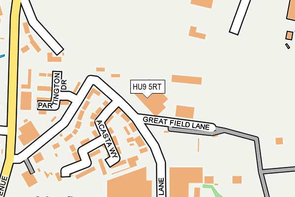 HU9 5RT map - OS OpenMap – Local (Ordnance Survey)