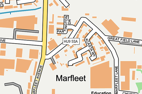 HU9 5SA map - OS OpenMap – Local (Ordnance Survey)