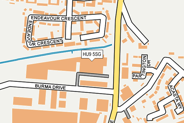 HU9 5SG map - OS OpenMap – Local (Ordnance Survey)