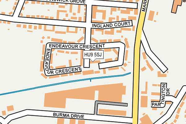 HU9 5SJ map - OS OpenMap – Local (Ordnance Survey)