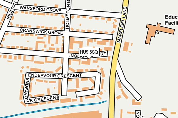 HU9 5SQ map - OS OpenMap – Local (Ordnance Survey)