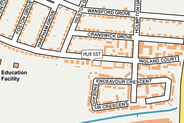 HU9 5ST map - OS OpenMap – Local (Ordnance Survey)