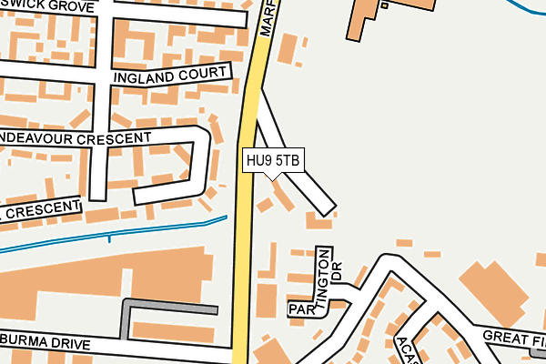 HU9 5TB map - OS OpenMap – Local (Ordnance Survey)