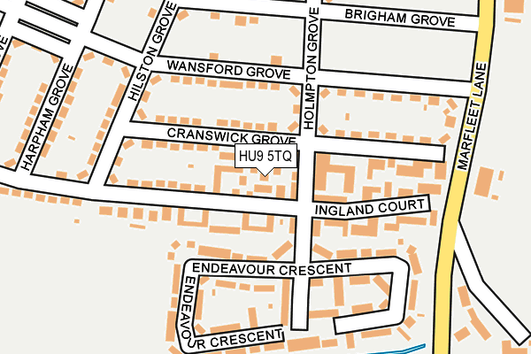 HU9 5TQ map - OS OpenMap – Local (Ordnance Survey)