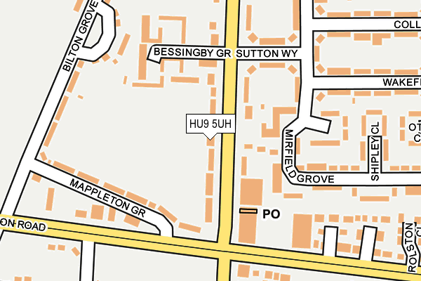 HU9 5UH map - OS OpenMap – Local (Ordnance Survey)