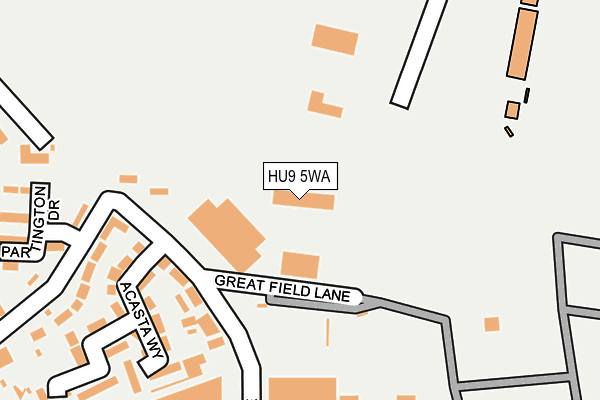 HU9 5WA map - OS OpenMap – Local (Ordnance Survey)