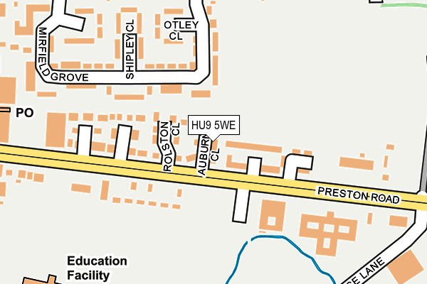 HU9 5WE map - OS OpenMap – Local (Ordnance Survey)