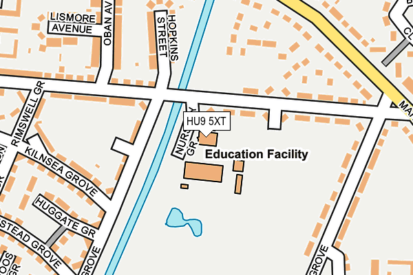 HU9 5XT map - OS OpenMap – Local (Ordnance Survey)