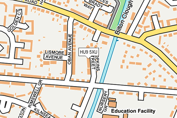 HU9 5XU map - OS OpenMap – Local (Ordnance Survey)