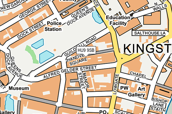 HU9 9SB map - OS OpenMap – Local (Ordnance Survey)