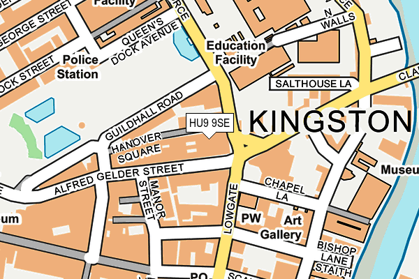 HU9 9SE map - OS OpenMap – Local (Ordnance Survey)