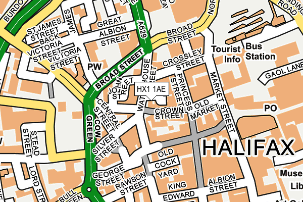 HX1 1AE map - OS OpenMap – Local (Ordnance Survey)