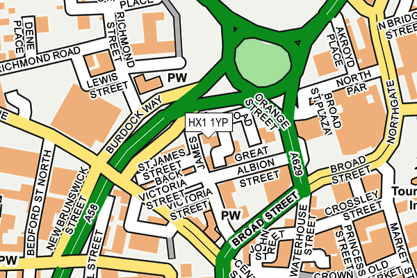 HX1 1YP map - OS OpenMap – Local (Ordnance Survey)