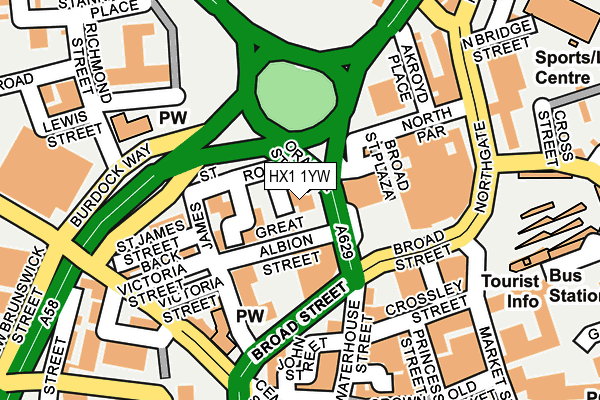 HX1 1YW map - OS OpenMap – Local (Ordnance Survey)