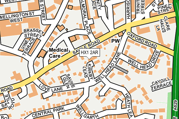 HX1 2AR map - OS OpenMap – Local (Ordnance Survey)