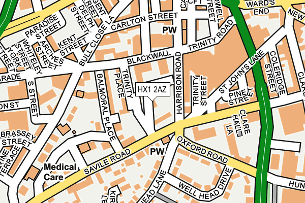 HX1 2AZ map - OS OpenMap – Local (Ordnance Survey)