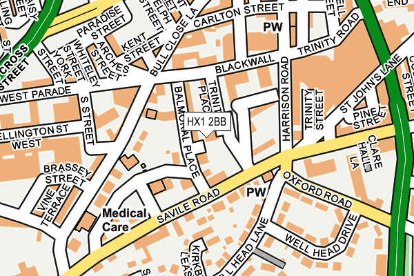 HX1 2BB map - OS OpenMap – Local (Ordnance Survey)