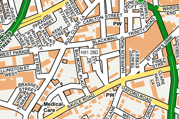 HX1 2BD map - OS OpenMap – Local (Ordnance Survey)
