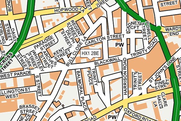 HX1 2BE map - OS OpenMap – Local (Ordnance Survey)