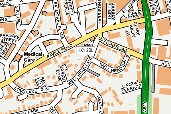 HX1 2BL map - OS OpenMap – Local (Ordnance Survey)