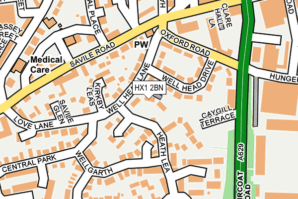 HX1 2BN map - OS OpenMap – Local (Ordnance Survey)