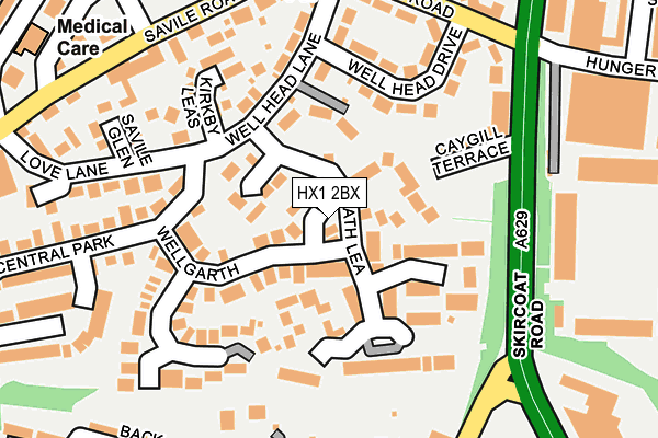 HX1 2BX map - OS OpenMap – Local (Ordnance Survey)