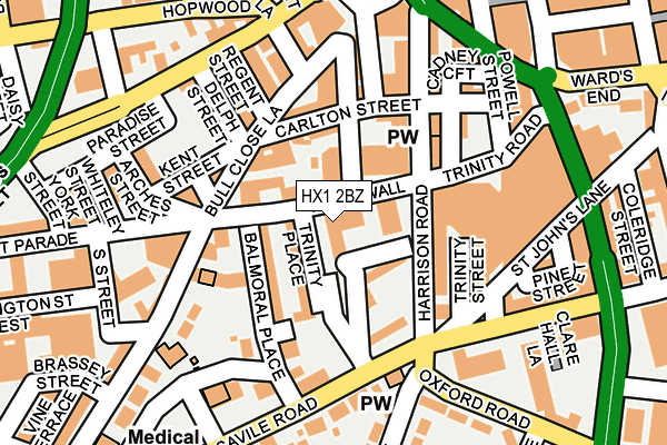 HX1 2BZ map - OS OpenMap – Local (Ordnance Survey)