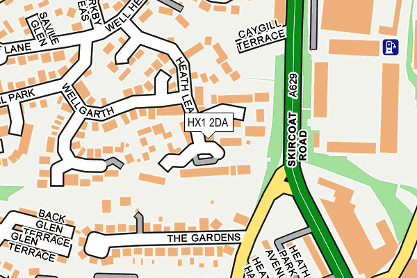 HX1 2DA map - OS OpenMap – Local (Ordnance Survey)