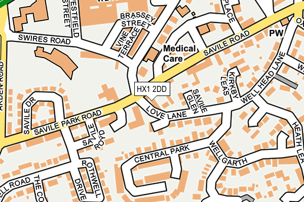 HX1 2DD map - OS OpenMap – Local (Ordnance Survey)