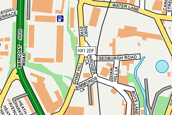 HX1 2DF map - OS OpenMap – Local (Ordnance Survey)