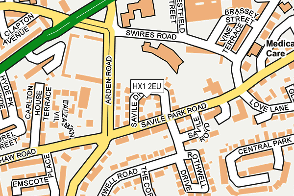 HX1 2EU map - OS OpenMap – Local (Ordnance Survey)