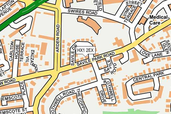 HX1 2EX map - OS OpenMap – Local (Ordnance Survey)