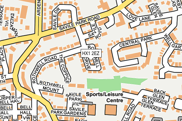 HX1 2EZ map - OS OpenMap – Local (Ordnance Survey)