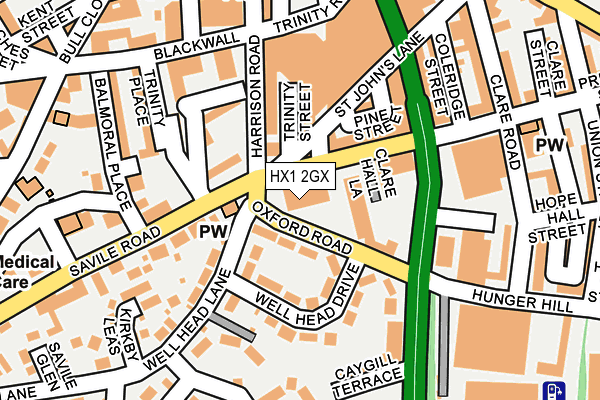 HX1 2GX map - OS OpenMap – Local (Ordnance Survey)