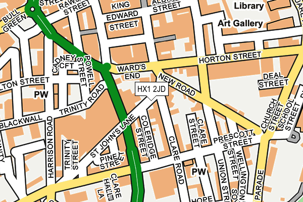 HX1 2JD map - OS OpenMap – Local (Ordnance Survey)